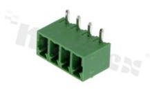 Listwa zaciskowa rozłączalna; w rastrze 3.81mm; 4-torowa; męska; kątowa; zabudowana; UL 300V/8A; TUV:250V/7A