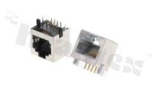 Socket RJ45; 8-contacts; THT; side entry; shielded; size 8; gold flash contact plating