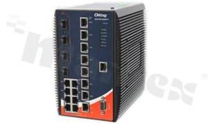 Industrial advanced Layer 3 20-port managed Gigabit Ethernet switch with 16x10/100/1000Base-T(X) ports and 4x1G/10GBase-X; SFP+ socket