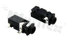 Jack socket; female; stereo; 2.5 mm; witch switching contact; SMD