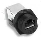 Socket RJ45; female; straight; shielded; 5E; front side nut; screw; IP67