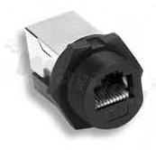 Socket RJ45; female; straight; shielded; 5E; front side nut; screw; IP67