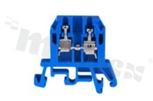 Installation terminal block; 1-level; 2-contacts; for wire 0,5-2,5mm2; screw terminal; blue; Din rail; 1000V/24A