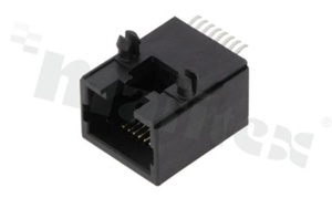 Gniazdo RJ45; 8-stykowe; montaż: SMD; kątowe; gabaryt 8; grubość pokrycia 6u" Au