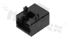 Socket RJ45; 8-contacts; SMD; side entry; size 8; 6u" Au