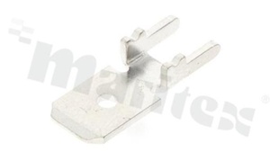 Flat connector; male; 6.3mm; 0.8mm; for PCB; brass