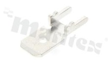 Flat connector; male; 6.3mm; 0.8mm; for PCB; brass