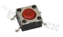 Przełącznik Tact Switch; SMD; wymiary korpusu 6.0x6.0; h=4.3mm; pionowy; o sile nacisku 250gf; przycisk okrągły; zmiana koloru: przycisk biały 