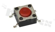 Przełącznik Tact Switch; SMD; wymiary korpusu 6.0x6.0; h=4.3mm; pionowy; o sile nacisku 250gf; przycisk okrągły; zmiana koloru: przycisk biały 