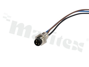 M8 connector; A-coding; socket; male; cable length 0.5m; 4A/60VAC
