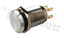 Push button switch; bistable; 19mm; solder terminals; stainless steel; IP65