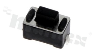 Przełącznik Tact Switch; SMD; wymiary korpusu 3.0x6.0; h=5.0mm; pionowy; o sile nacisku 160gf; przycisk prostokątny