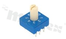 Rotary Switch for BCD code, 8 positions, horizontal, shaft type, rotor color: white
