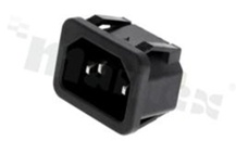 Connector: AC supply; male; straight;  for panel-with screwless terminal (Push-In); terminals 4.8x0.8mm; 10A/250VAC