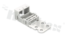 Adapter; for 3-track 4mm2 connectors; with snap-on foot; white