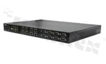 Przemysłowy; modułowy serwer portów szeregowych; norma IEC 61850-3; konwerter RS-232/422/485 do Ethernet 10/100/1000Base-T(X) i 100/1000Base-X; do 16 portów szeregowych RJ48/DB9; 4 porty RJ45; 2 porty SFP;-40...70 stC;zasilanie 100-240VAC; montaż RACK