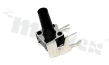 Przełącznik Tact Switch; SMD; wymiary korpusu 6.2x7.5; h=12.5mm; kątowy; o sile nacisku 260gf; przycisk okrągły