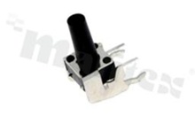 Przełącznik Tact Switch; SMD; wymiary korpusu 6.2x7.5; h=12.5mm; kątowy; o sile nacisku 260gf; przycisk okrągły