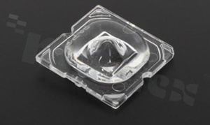 Lens for LED high power; mid power; angle: 146 to 156 degrees FWHM; Number of LEDs: 1; Dimensions: 25x25mm; Height: 6.8mm; meterial: PMMA; Fastening: glue; pin; screw