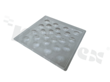Soczewka do diod LED mid power; kąt rozsyłu: 90 stopni FWHM; ilość diod: 24; rozmiar: 100x100mm; wysokość: 8mm; rodzaj materiału: PMMA-VH5000; sposób mocowania: śruby