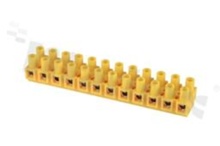 Listwa zaciskowa; złączka gwintowana; zaciski śrubowe;żółta;12 torow; 24 zaciski; 0.75-4mm2; 690V/32A