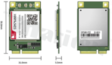 Moduł; LTE Cat1/3G/2G; FOTA; VoLTE; 3.0-3.3V; Mini PCIe; 50.8x31x5.35mm
