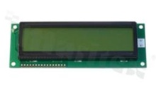 Display LCM; LCD character; 16x2 chars;STN yellow-green Y/G with LED backlight yellow-green Y/G; viewing angle 6:00;