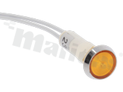 Lampka sygnalizacyjna; 10mm; wyprowadzone przewody; plastik; podświetlenie żółte; LED 230V