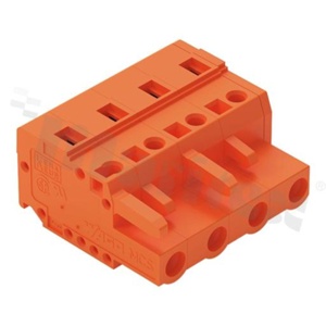 Listwa zaciskowa rozłączalna; w rastrze 7.62mm; 4-torowa; żeńska; na przewód 0.08-2.50mm2 (28-12 AWG); pomarańczowa; 600V/15A