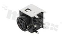 DC power socket; female; angled; 4-contacts; shielded; 7.5 A/20V