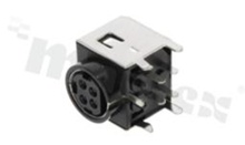DC power socket; female; angled; 4-contacts; shielded; 7.5 A/20V