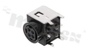 Gniazdo mocy do PCB; żeńskie; kątowe; 4-stykowe; ekranowane; 7.5A/20V