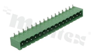 Pluggable terminal block; pitch 5.08mm; 16-ways; male; R/A pin header; closed type; UL 300V/8A; TUV:250V/7A