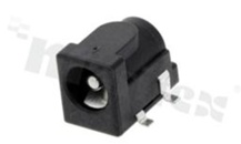 DC socket; male; angled; pin diameter 2.5mm; hole diameter 6.3mm; SMD