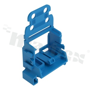 Adapter; do złączki 10-przewodowej 221;4mm2; z odciążeniem przewodów;na szynę din TS35; niebieski