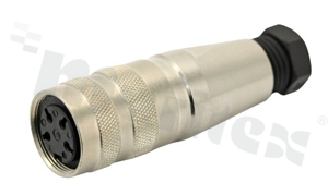 Wtyk serii C091D; 3 stykowy; żeński; skręcany; na przewód 4-6mm2; lutowany; kontakty srebrzone IP67