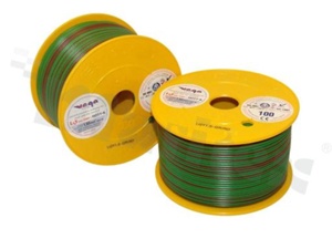Przewód pojedynczy LGY/H05V-K; z wielodrutową miedzianą żyłą; zielony/czerwony; przekrój 1.50mm2; AWG 16; 500V; -40+105 st.C; 100m.