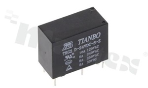 Electromagnetic relay; contact rating current 10A; coil voltage 24VDC; changeover contact (1C); 5A/30VDC; 5A/240VAC