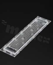 Lens for LED mid power; angle: 120 degrees FWHM; Dimensions: 321x81mm; Height: 11mm; meterial: PMMA; silicone; Fastening: screw