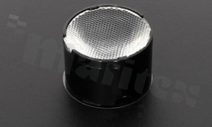 Lens for LED high power; angle: 22 to 23 degrees FWHM; Number of LEDs: 1; Dimensions: round 22mm; Height: 14.6mm; meterial: PMMA; PC; Fastening: tape