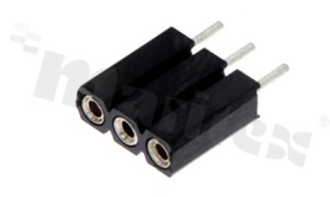 Pin Header; pitch 2.54mm; 1x3 pins; assembly: THT; female; straight; single row