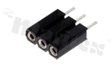Listwa stykowa do PCB; w rastrze 2.54 mm; 1x3 styków; montaż: THT; żeńska; prosta; jednorzędowe
