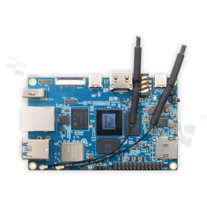 Orange Pi 5B; processor: Rockchip RK3588S; 4x Cortex-A76 2.4GHz + 4x Cortex-A55 1.8GHz; RAM: 8GB LPDDR4X; GPU: Mali-G610 MP4; NPU: 6TOPS; Wi-Fi 6; Bluetooth 5.3; Gigabit Ethernet; HDMI 2.1; USB 3.0; microSD