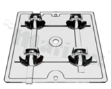 Lens for LED MID POWER; angle: 144 x 53 x 37 degrees FWHM ; Number of LEDs: 4; Dimensions: 50.0X50.0mm; material: PMMA