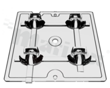 Lens for LED MID POWER; angle: 144 x 53 x 37 degrees FWHM ; Number of LEDs: 4; Dimensions: 50.0X50.0mm; material: PMMA