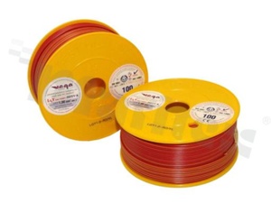 Single wire LGY/H05V-K; with copper multi-strand; red/yellow; cross section 1.00mm2; AWG 17; 500V; -40+105 deg.C; 100m.