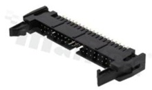 Full shrouded header for PCB; pitch 2.54mm; 40-contacts; THT; male; top entry
