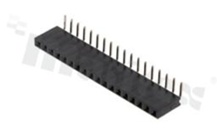 Listwa stykowa do PCB; w rastrze 2.54mm; 1x18 styków; montaż: THT; żeńska; kątowa; jednorzędowe