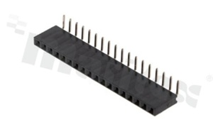 Pin Header; pitch 2.54mm; 1x18 pins; assembly: THT; female; angled; single row