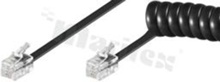 Kabel spiralny; wtyk RJ10 (4P4C) ->wtyk RJ10 (4P4C); długość 2m;z zabezpieczeniem zatrzasku